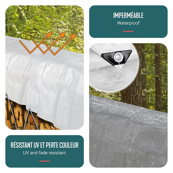 VOUNOT - Bâche de Protection en Polyéthylène resistant et impermeable 240g/m² blanche 1.5x6m - large