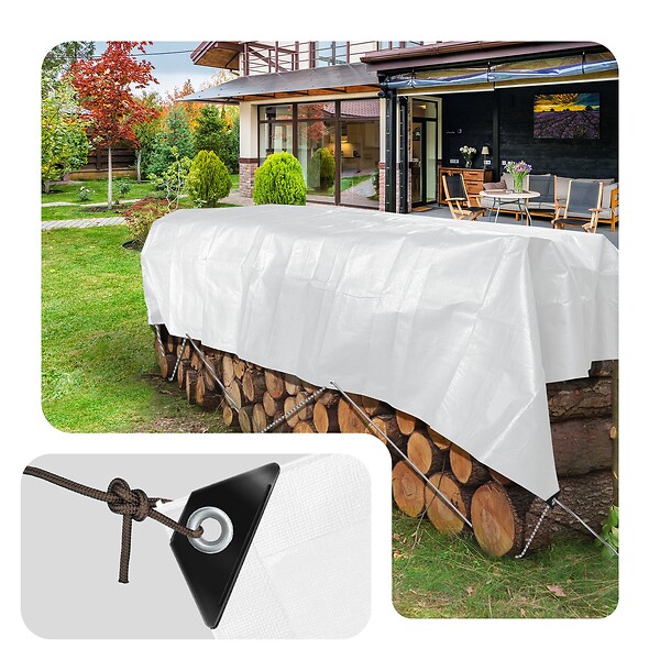 VOUNOT - Bâche de Protection en Polyéthylène resistant et impermeable 240g/m² blanche 1.5x6m - large