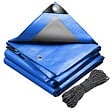 VOUNOT - Bâche de Protection en Polyéthylène resistant et impermeable 180g/m² bleu 4x8m - vignette