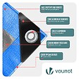 VOUNOT - Bâche de Protection en Polyéthylène resistant et impermeable 180g/m² bleu 3x5m - vignette