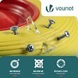 VOUNOT - Roue increvable 4.80/4.00-8 en PU pour brouette diable alesage 20mm 392x92 mm Jaune - vignette