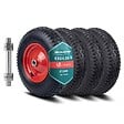 VOUNOT - Lot de 4 Roue gonflable robuste 4.80/4.00-8 pour chariot brouette alesage 20mm 400x85mm rouge - vignette