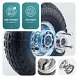 VOUNOT - Lot de 4 Roue gonflable robuste 3.5-4 pour chariot brouette alesage 16mm 260x85mm metal - vignette