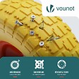VOUNOT - Roue increvable 3.5-4 en PU pour brouette diable alesage 16mm 260x85mm Jaune - vignette