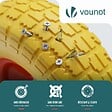 VOUNOT - Lot de 2 Roue increvable 3.5-4 en PU pour brouette diable alesage 16mm 260x85mm Jaune - vignette