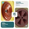 VOUNOT - Lot de 2 Roue increvable 4.80/4.00-8 en PU pour brouette diable alesage 20mm 392x92 mm Jaune - vignette