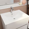 AURLANE - Pack Meuble Salle de Bains 60 cm Laqué Blanc, 3 tiroirs avec Vasque Céramique - XENOS - vignette