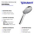 DURAVIT - Pommeau de douche 3 jets Universal avec curseur chromé + flexible de douche - vignette