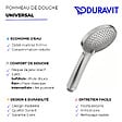 DURAVIT - Pommeau de douche 3 jets Universal avec curseur chromé + flexible de douche - vignette