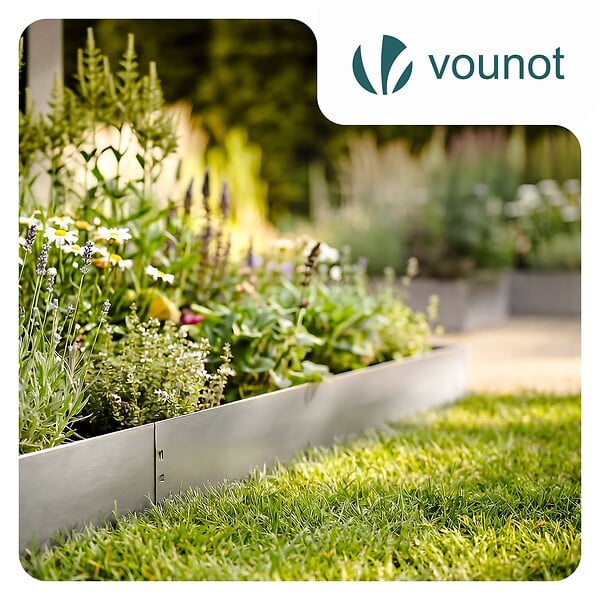 VOUNOT - Lot de 5 Bordure de jardin en métal galvanisé flexible 100x13cm - large