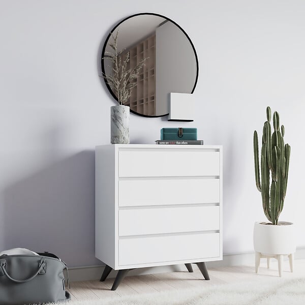 HABITAT ET JARDIN - Commode en bois "Suvera" - 70 x 40 x 86 cm - Blanc - large