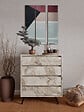 HABITAT ET JARDIN - Commode en bois "Suvera" - 70 x 40 x 86 cm - Beige marbré - vignette