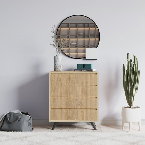 HABITAT ET JARDIN - Commode en bois "Suvera" - 70 x 40 x 86 cm - Marron clair - large