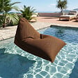 SOO  SANTAI - Pouf piscine XL flottant 140x120 cm brun – billes incluses (à remplir) – intérieur / extérieur (LBF140120-5-SET) - vignette