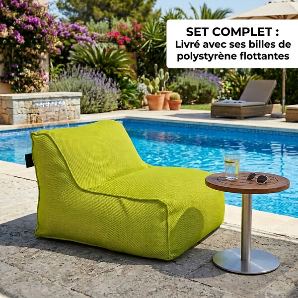 SOO  SANTAI - Fauteuil piscine XL flottant 100x90 cm vert – billes incluses (à remplir) – intérieur / extérieur (DC10090-1-SET) - large