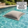 SOO  SANTAI - Coussin piscine flottant 65x65 cm gris – billes incluses (à remplir) – intérieur / extérieur (CF6565-1-SET) - vignette