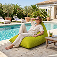 SOO  SANTAI - Pouf piscine XL flottant 140x120 cm vert – billes incluses (à remplir) – intérieur / extérieur (LBF140120-2-SET) - vignette