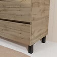 AURLANE - Meuble de salle de bains 70 cm TIMBER - Décor Chêne Naturel 3 tiroirs avec Vasque blanche - vignette