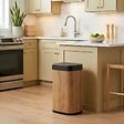 KITCHEN MOVE - Poubelle automatique inox MAJESTIC bois 58L - vignette