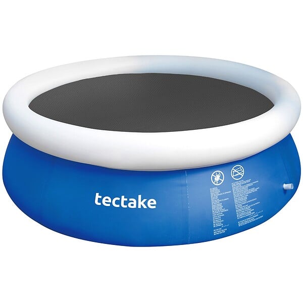 TECTAKE - bâche de piscine ronde en polyéthylène noire film solaire auto-flottant léger 381 cm diamètre - large