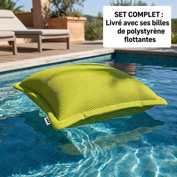 SOO  SANTAI - Coussin piscine flottant 45x45 cm vert – billes incluses (à remplir) – intérieur / extérieur (SCF4545-2-SET) - large