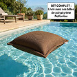 SOO  SANTAI - Coussin piscine flottant 45x45 cm brun – billes incluses (à remplir) – intérieur / extérieur (SCF4545-5-SET) - vignette