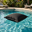 SOO  SANTAI - Coussin piscine flottant 45x45 cm noir – billes incluses (à remplir) – intérieur / extérieur (SCF4545-7-SET) - vignette