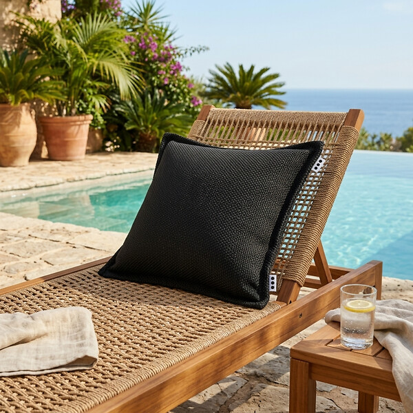 SOO  SANTAI - Coussin piscine flottant 45x45 cm noir – billes incluses (à remplir) – intérieur / extérieur (SCF4545-7-SET) - large
