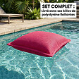 SOO  SANTAI - Coussin piscine flottant 45x45 cm rose – billes incluses (à remplir) – intérieur / extérieur (SCF4545-3-SET) - vignette