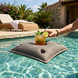 SOO  SANTAI - Coussin piscine flottant porte-verres 75x75 cm gris – billes incluses (à remplir) – intérieur / extérieur (PPF7575-1-SET) - vignette