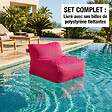 SOO  SANTAI - Fauteuil piscine XL flottant 100x90 cm rose – billes incluses (à remplir) – intérieur / extérieur (DC10090-1-SET) - vignette