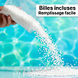 SOO  SANTAI - Fauteuil piscine XL flottant 100x90 cm rose – billes incluses (à remplir) – intérieur / extérieur (DC10090-1-SET) - vignette