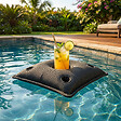 SOO  SANTAI - Coussin piscine flottant porte-verres 75x75 cm noir – billes incluses (à remplir) – intérieur / extérieur (PPF7575-7-SET) - vignette