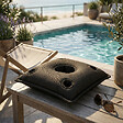 SOO  SANTAI - Coussin piscine flottant porte-verres 75x75 cm noir – billes incluses (à remplir) – intérieur / extérieur (PPF7575-7-SET) - vignette