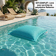 SOO  SANTAI - Coussin piscine flottant 45x45 cm bleu – billes incluses (à remplir) – intérieur / extérieur (SCF4545-4-SET) - vignette