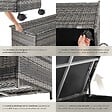 TECTAKE - Coffre de rangement extérieur 253 litres aluminium 2 roulettes pivotantes avec frein gris 116 x 54 x 64 cm - vignette