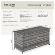 TECTAKE - Coffre de rangement extérieur 253 litres aluminium 2 roulettes pivotantes avec frein gris 116 x 54 x 64 cm - vignette