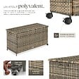 TECTAKE - Coffre de rangement extérieur 253 litres aluminium 2 roulettes pivotantes avec frein marron naturel 116 x 54 x 64 cm - vignette