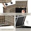 TECTAKE - Coffre de rangement extérieur 253 litres aluminium 2 roulettes pivotantes avec frein marron naturel 116 x 54 x 64 cm - vignette