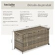 TECTAKE - Coffre de rangement extérieur 253 litres aluminium 2 roulettes pivotantes avec frein marron naturel 116 x 54 x 64 cm - vignette