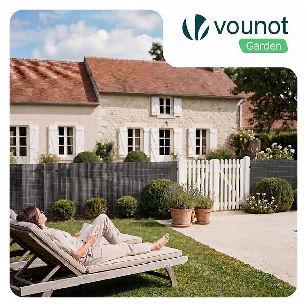 VOUNOT - Clôture en canisse PVC 100x500cm Anthracite - large