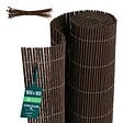 VOUNOT - Clôture en canisse PVC 160x500cm imitation osier marron - vignette