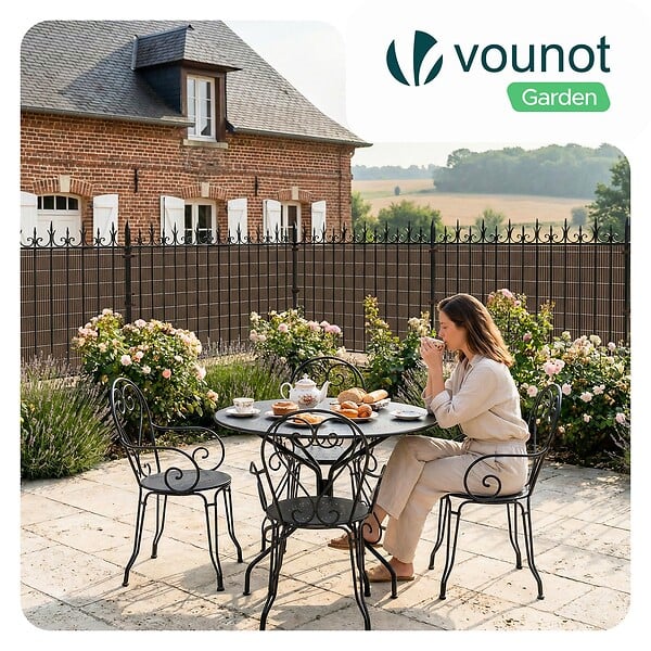 VOUNOT - Clôture en canisse PVC 160x500cm imitation osier marron - large