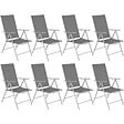 TECTAKE - Chaises de jardin pliantes avec dossier réglable, en tissu maillé argent - vignette