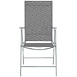 TECTAKE - Chaises de jardin pliantes avec dossier réglable, en tissu maillé argent - vignette