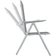TECTAKE - Chaises de jardin pliantes avec dossier réglable, en tissu maillé argent - vignette