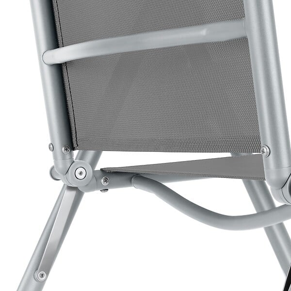 TECTAKE - Chaises de jardin pliantes avec dossier réglable, en tissu maillé argent - large