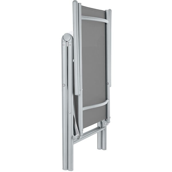 TECTAKE - Chaises de jardin pliantes avec dossier réglable, en tissu maillé argent - large