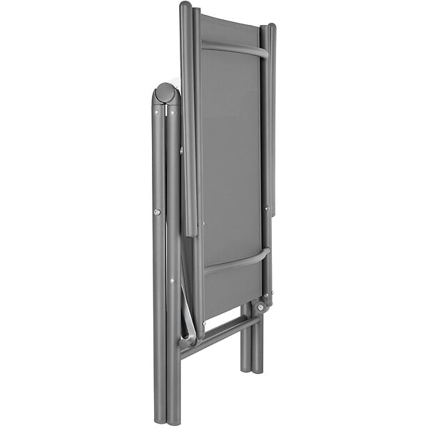 TECTAKE - Chaises de jardin pliantes avec dossier réglable, en tissu maillé gris anthracite - large