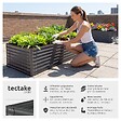 TECTAKE - Bac à fleurs surélevé en acier galvanisé gris anthracite 200 x 100 x 62 cm stable ergonomique 1200 l gants compris - vignette